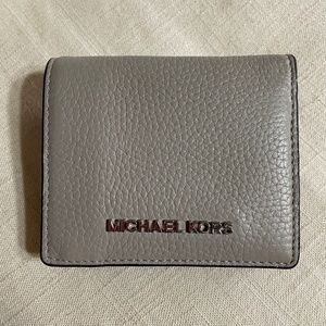 MK gray compact wallet